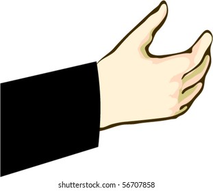 Holding hand in the intermittently position as a clip-art