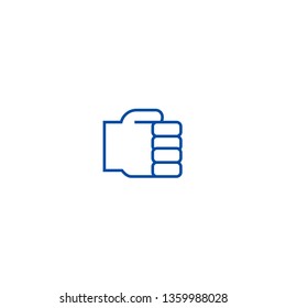 Holding hand line icon concept. Holding hand flat  vector symbol, sign, outline illustration.