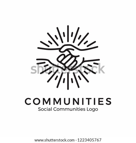 Holding hand logo. Community logo