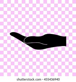 holding hand vector icon - black illustration