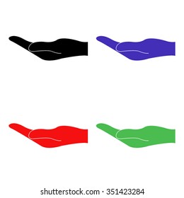 holding hand vector icon - colored set
