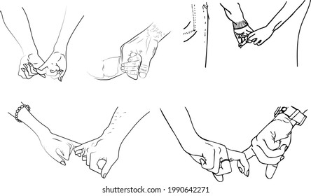 HandFinger-Line-Vektorgrafik halten