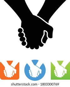 Holding Hands Affection Support Vector Icon