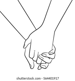 Holding hands by illustrator vector.