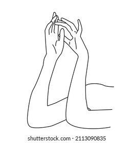 Holding hands. Hands collection. Saint Valentine`s day vector set. In minimalist style. Ideal for printing, design, postcards, posters.	
