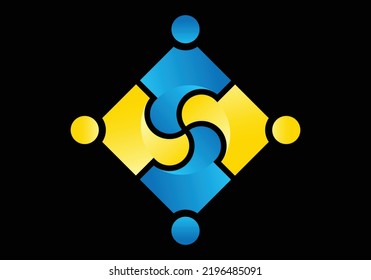 Plantilla de logotipo de la comunidad de manos Holds Diseño Logotipo de la comunidad de cabezas humanas