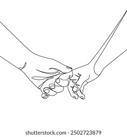 Dauerhaftes Zeichnen von Zeigern. Pinky Swear Minimalist Abstrakte Illustration One Line Style für modernes oder Boho Design. Vektorgrafik