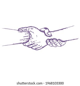 holding hands, doodle illustration and sketch