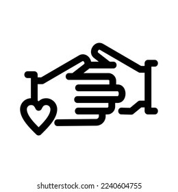 holding hands icon or logo isolated sign symbol vector illustration - high quality black style vector icons
