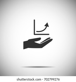 holding hands icon vector,business graph