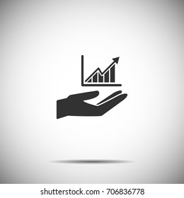 holding hands icon vector,business graph