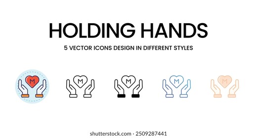 Holding Hands icons set vector stock illustration