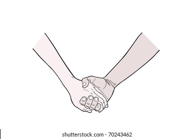 holding hands illustration