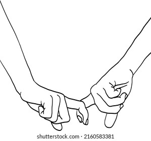 Holding hands index fingers one line drawing vector design. Continuous single line drawing of a couple in love. Ideal for poster, card, banner, flyer, logo, and emblem.