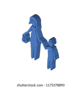 holding hands isometric left top view 3D icon