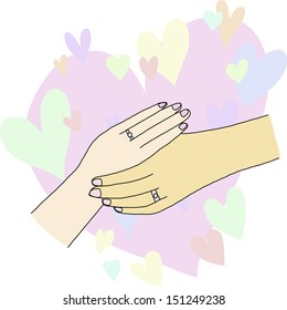Holding hands of lover