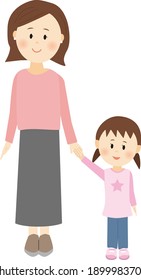 手をつなぐ親子 日本人 のイラスト素材 画像 ベクター画像 Shutterstock