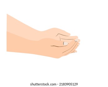 holding hands on a white background.