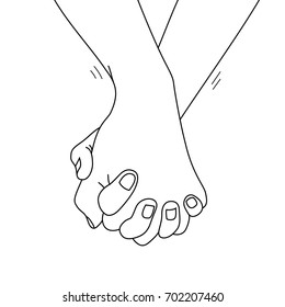 5,125 Holding hands outline couple Images, Stock Photos & Vectors ...