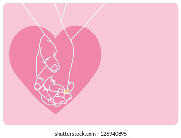 Holding Hands with pink love