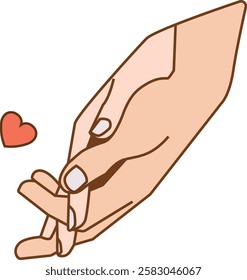 holding hands sign with love vector
