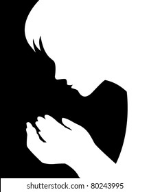 Holding Hands Silhouette. Vector Illustration