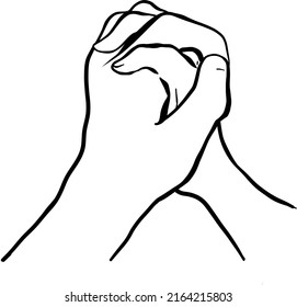holding hands vector line art. perfect for social media content, print, web, etc