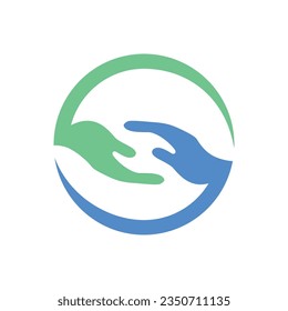 holding hands vector logo template