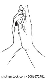 Holding hands vector valentines day icon