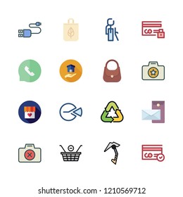 holding icon set. vector set about climbing, shop, hand bag and real estate icons set.