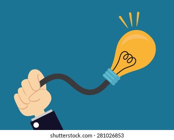 holding a light bulb balloon
