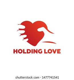 Holding Love Logo Template Design Vector, Emblem, Design Concept, Creative Symbol, Icon