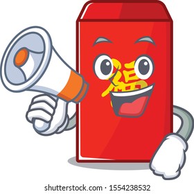 with holding megaphone red envelope isolated with the cartoon