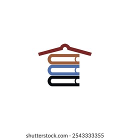 Segurando o design do logotipo do vetor de vários livros