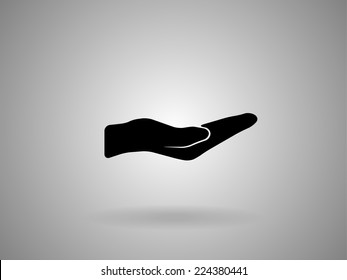 Holding palm icon, vector illustration