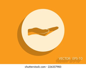 Icono de la palma de retención, ilustración vectorial