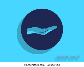 Holding palm icon, vector illustration