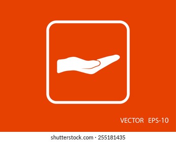 Icono de la palma de retención, ilustración vectorial
