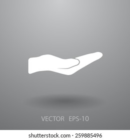 Holding palm icon, vector illustration
