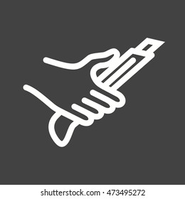 Holding Paper Cutter