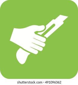 Holding Paper Cutter