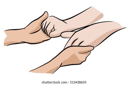 holding patient hands