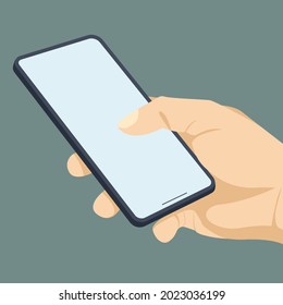 holding phone . hand and cellphone vector