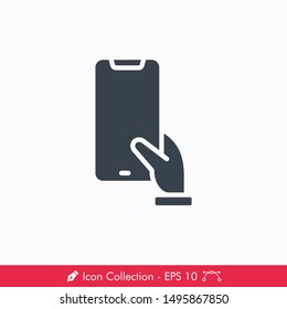Holding Phone Icon / Vector