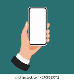 holding the phone as vector 