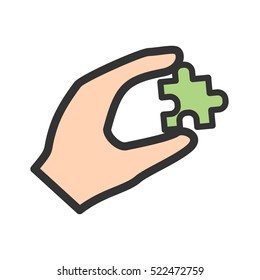 Holding Puzzle Piece