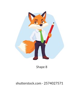 Holding red pencil vector character illustration. EPS 10 File
