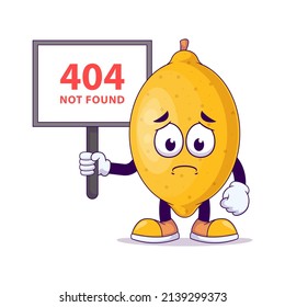 Inhaber der Signatur 404 nicht gefunden Zitronenkartoon Maskottchen Zeichen Vektorgrafik Design