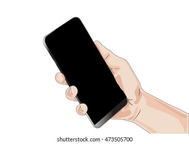 holding smart phone mobile