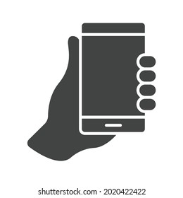 Holding Smartphone icon vector image. Can also be used for Physical Fitness. Suitable for mobile apps, web apps and print media.